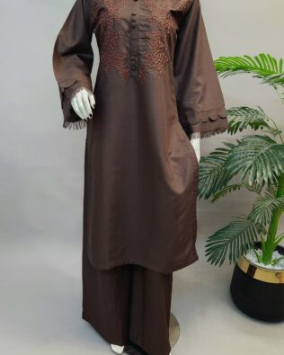 30568 Burn Chocolate Brown Emb 2pc