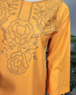 30610 Mild Orange Farshi Lawn 2pc
