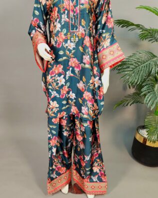 30629 Sage Multi  Printed Silk 2pc