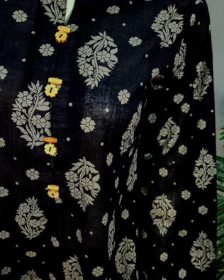 30633  Faon Black Banch printed lawn 2pc