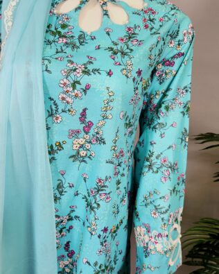 30646 Middle Blue Printed 3pc