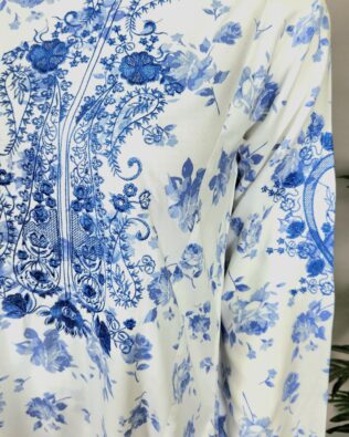 30656  White Aqua Printed 2pc
