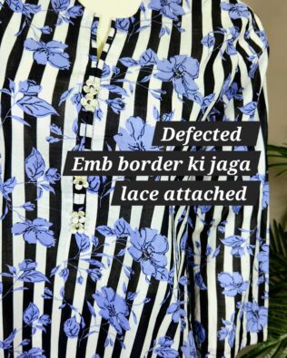 30662 Defected  Lining Blue Floral  print 2pc