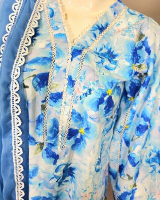 30664  Ocean  Printed Blue  3pc