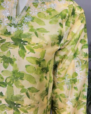 30669  Parrot  Cream Print  2pc