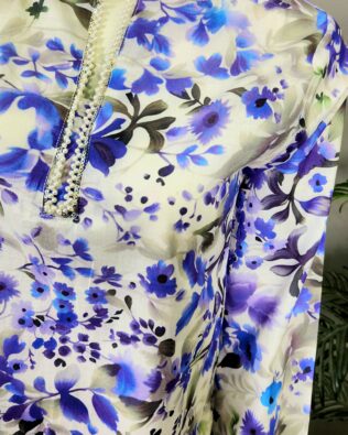 30670 indigo plum White farshi set