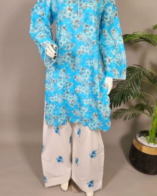 30679 Moroccan Blue Printed  2pc