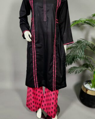 30680 Coal Black Hotpink  printed 2pc