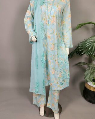 30684 Powder Blue Emb 3pc