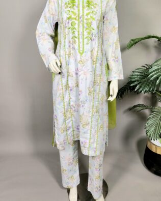 30683 light Cyan Pastle Printed 3pc