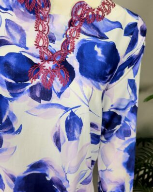 30682 Navy Cherry Red Shalwar  Coord set