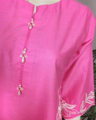 30693  Berry Pink Solid Farshi 2pc