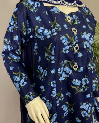 30697 Moon Blue Printed 3pc