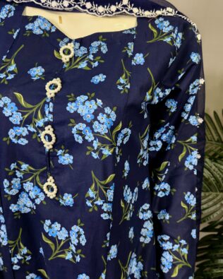30697 Moon Blue Printed 3pc