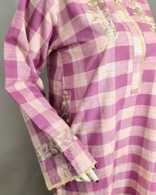 30753 Check Lilac Emb Coord