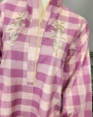 30753 Check Lilac Emb Coord