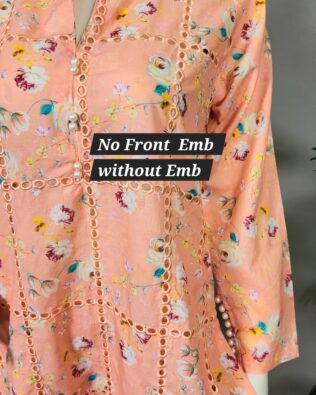 Peach Grace No Emb Printed 2pc