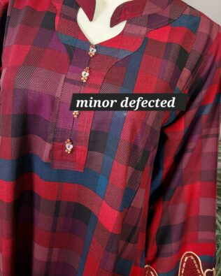 30790 Defected  Garnet Check Mheroon 2pc