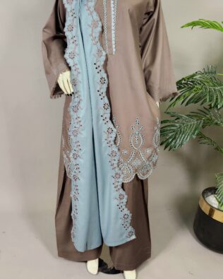 30800 Defected Aqugray Shawl 3pc