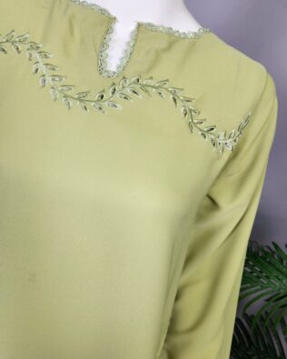 30826 Defected Lime Green Crepe Coord set