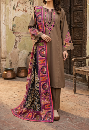 30847  Dirt Brown Emb 3pc