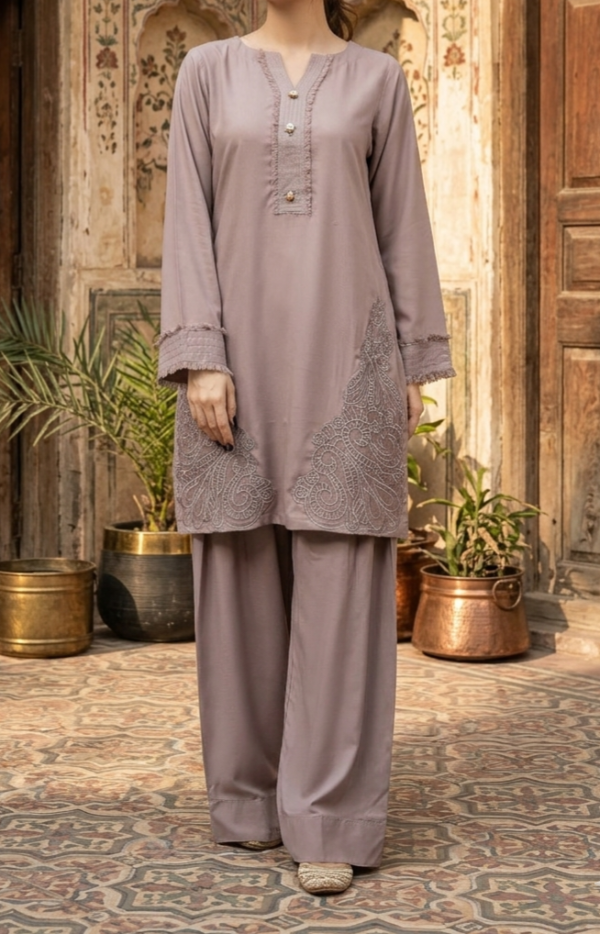 30876 Soft Gray patch Solid 2pc