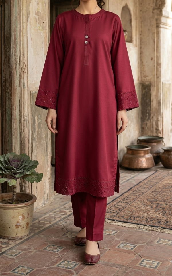 30817 Sangria Mheroon Solid 2pc