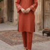 30849 Rusky Deep Orange khaddar 2pc