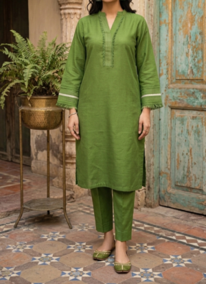 Sale Light khaddar basil 2pc