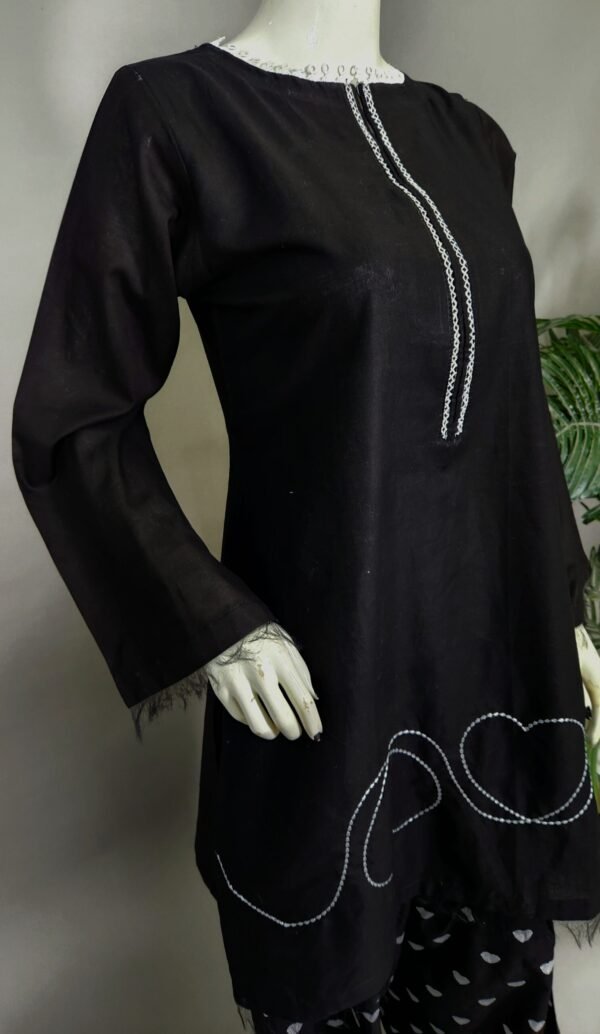 SALE Heart Black Plain Shalwar 2pc