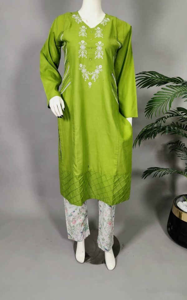 30729 Sale Minor Defected Grass Green Cotton 2pc