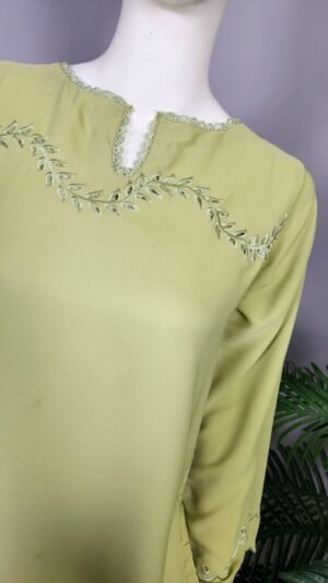 30826 Defected Lime Green Crepe Coord set