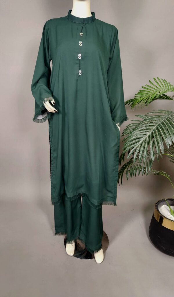 30824  Sale Seaweed Crepe Solid Coord Set