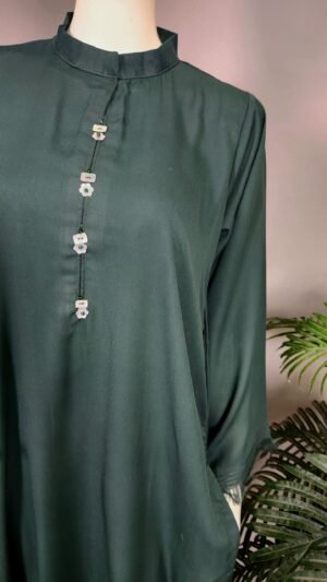 30824  Sale Seaweed Crepe Solid Coord Set