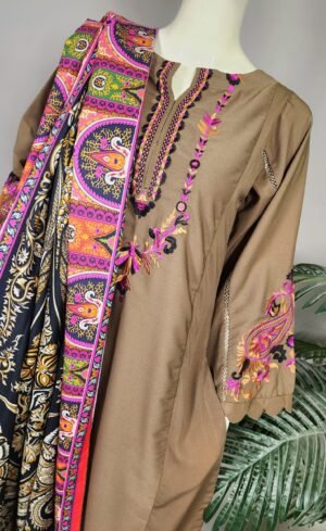 30847  Dirt Brown Emb 3pc