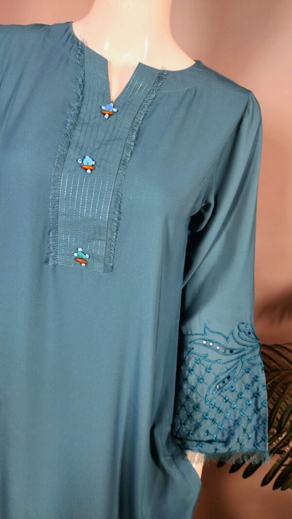 30863 RTR Vintage  Aqua Crepe Georgette  2pc