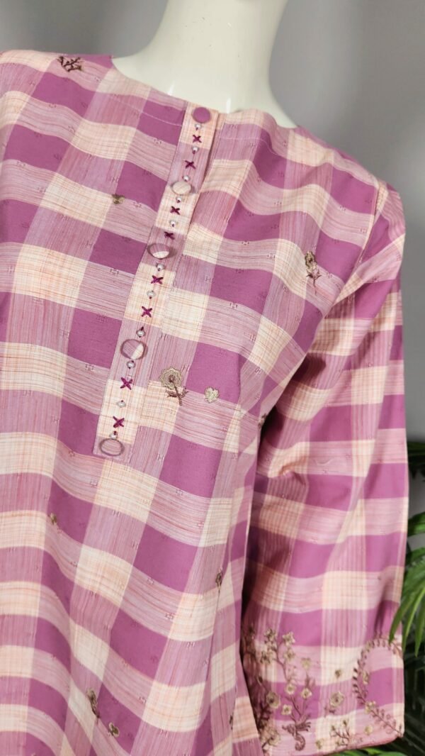 30873 Soft Berry Pink Check 2pc