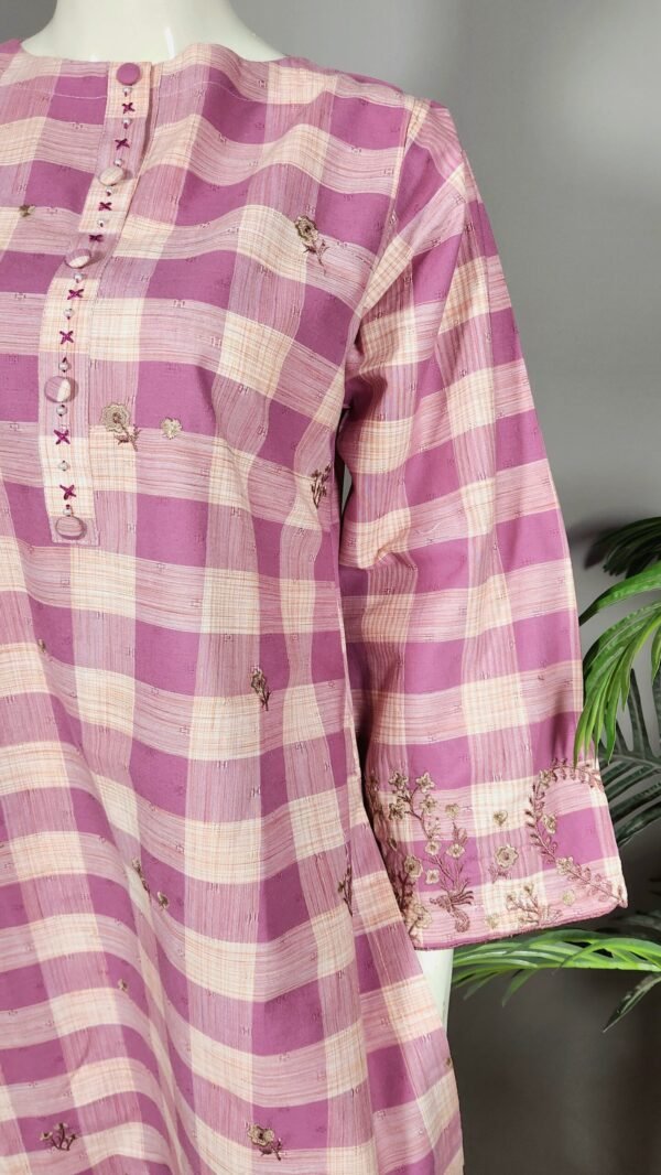 30873 Soft Berry Pink Check 2pc
