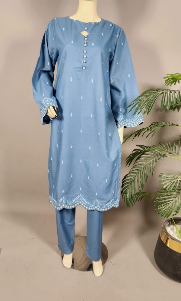 30877 Defected Slate Gray Blue Emb 2pc