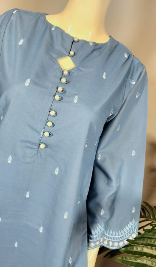 30877 Defected Slate Gray Blue Emb 2pc