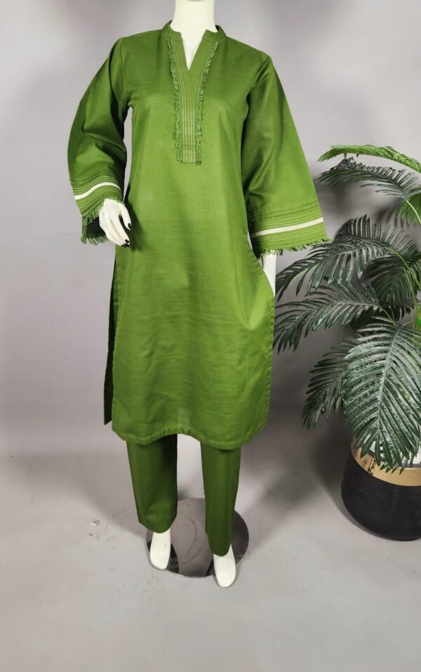 Light khaddar basil 2pc