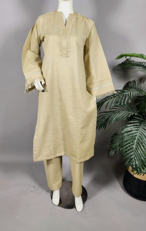 Biscuit  light khaddar 2pc