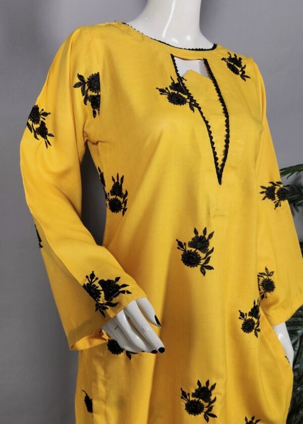 30893 Golden Yellow Allover Emb 2pc