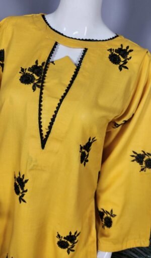 30893 Golden Yellow Allover Emb 2pc