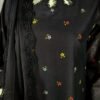 30924 Defected Multi chicken kari Print Black Boti 3pc