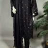 30924 Defected Multi chicken kari Print Black Boti 3pc