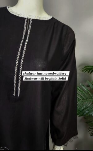 SALE Heart Black Plain Shalwar 2pc