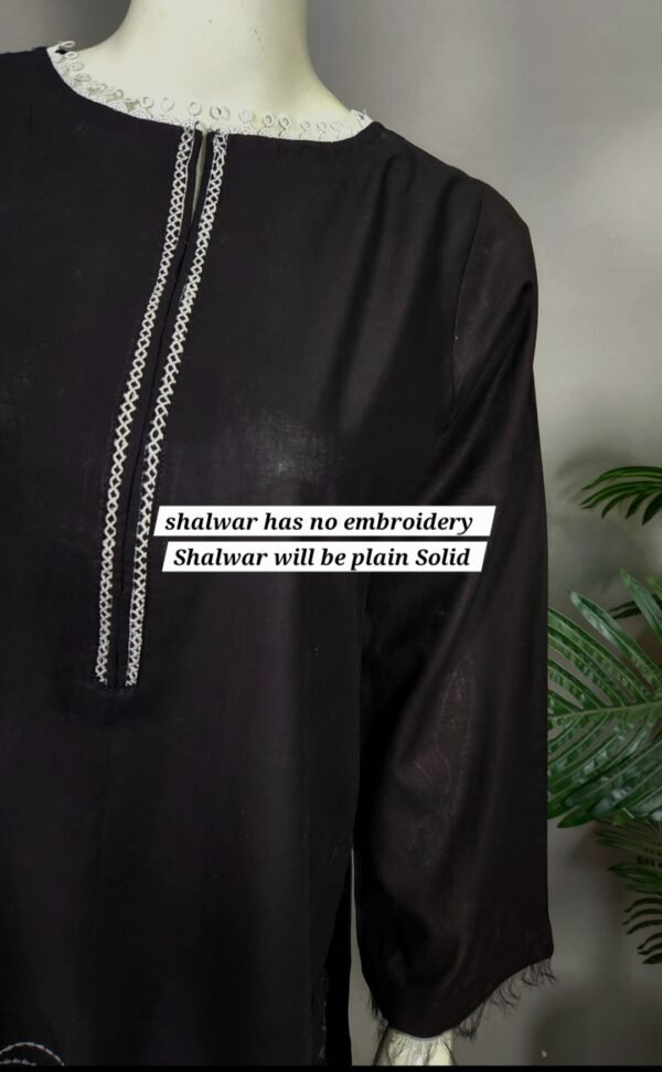 SALE Heart Black Plain Shalwar 2pc