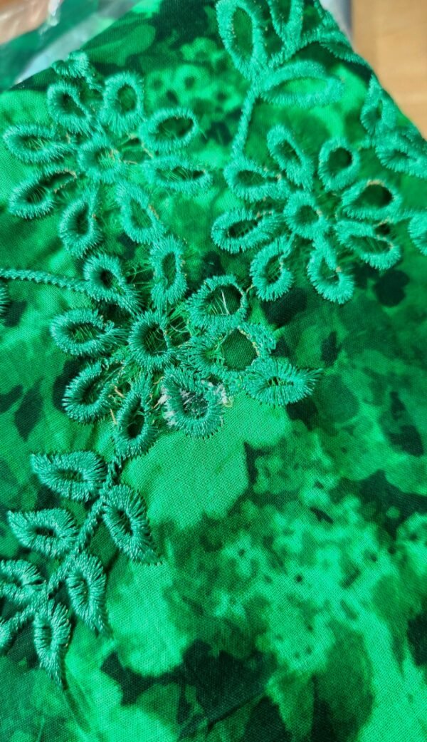 Defected Sale  Flag Green Chickerkari 2pc