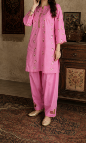 30711  Flamingo Pink Boti Emb 2pc